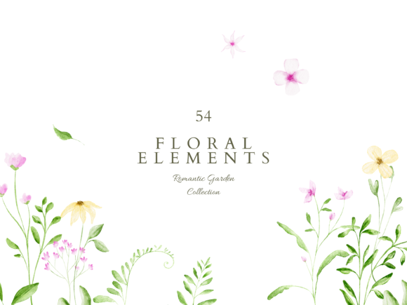 Crafting Delicate Designs with Watercolor Floral Elements Clipart