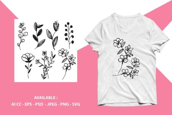 Floral Line Bundles Set: Flexible Graphics for Your Creative Projects