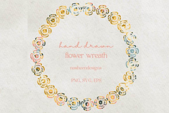 Hand Drawn Patterned Floral Wreath: A Versatile Asset for Your Creative Process