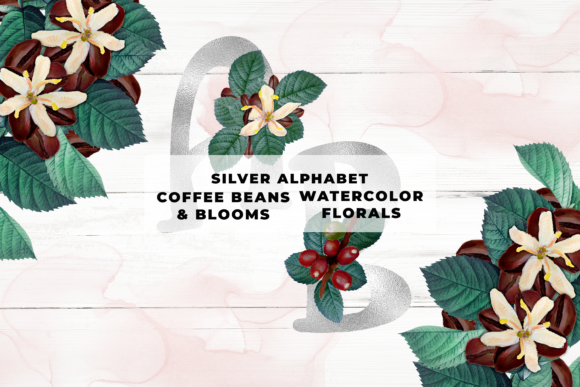 Silver Coffee Floral Alphabet: A Versatile Digital Design Resource