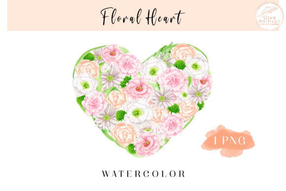 The Artful Utility of Floral Heart Watercolor Clipart PNG