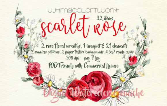 The Scarlet Rose Watercolor Floral Collection: A Creator's Essential Toolkit