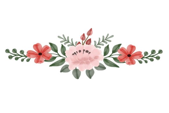 The Versatile Charm of an Arrangement Red Floral Watercolor Frame Illustration