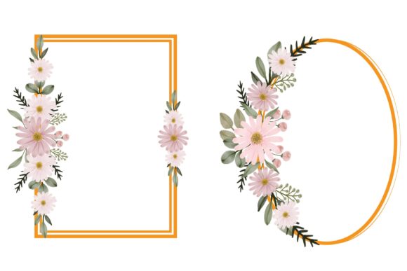 The Versatile Geometric Frame with Pink Floral Bouquet