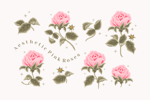 Vintage Shabby Chic Pink Rose Floral Set: A Toolkit for Timeless Design