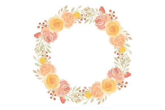 Watercolor Rose Floral Frame Wreath: Artistry for Your Projects