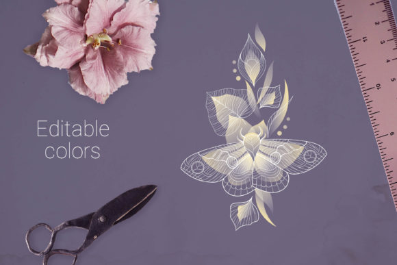White Butterfly and Floral Elements: A Modern Design Resource for Elegant Digital Crafts